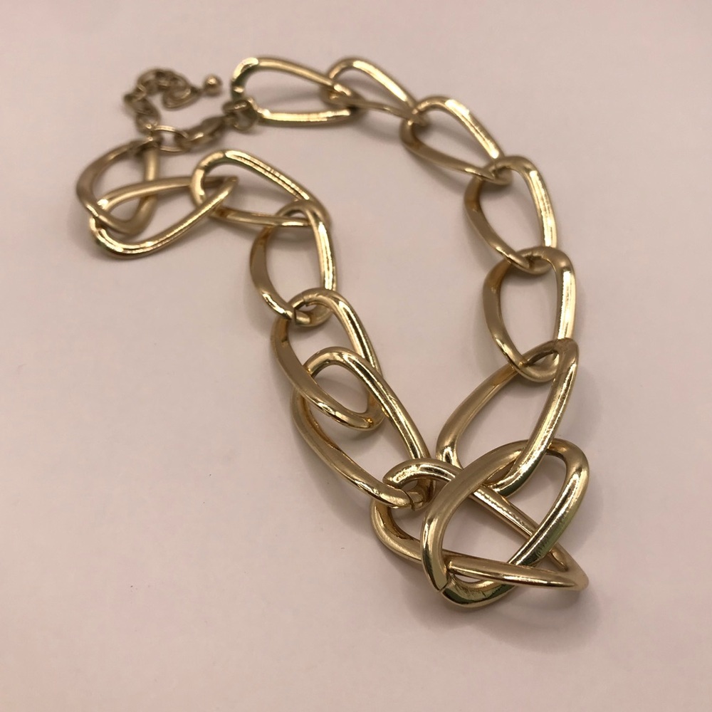 Gold-Tone Large Chain Links Necklace - Picture 5 of 8